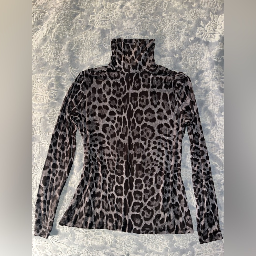 H&M cheetah body con turtleneck